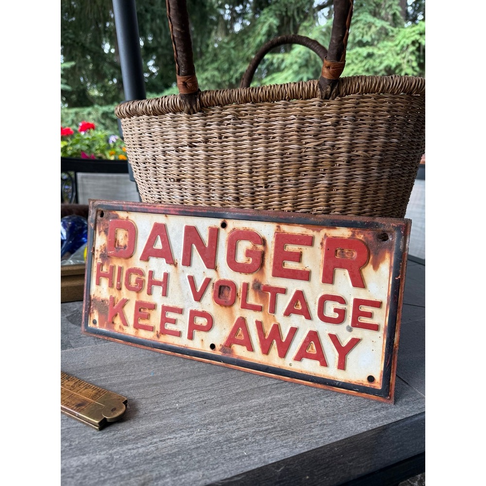 Antique high voltage sign